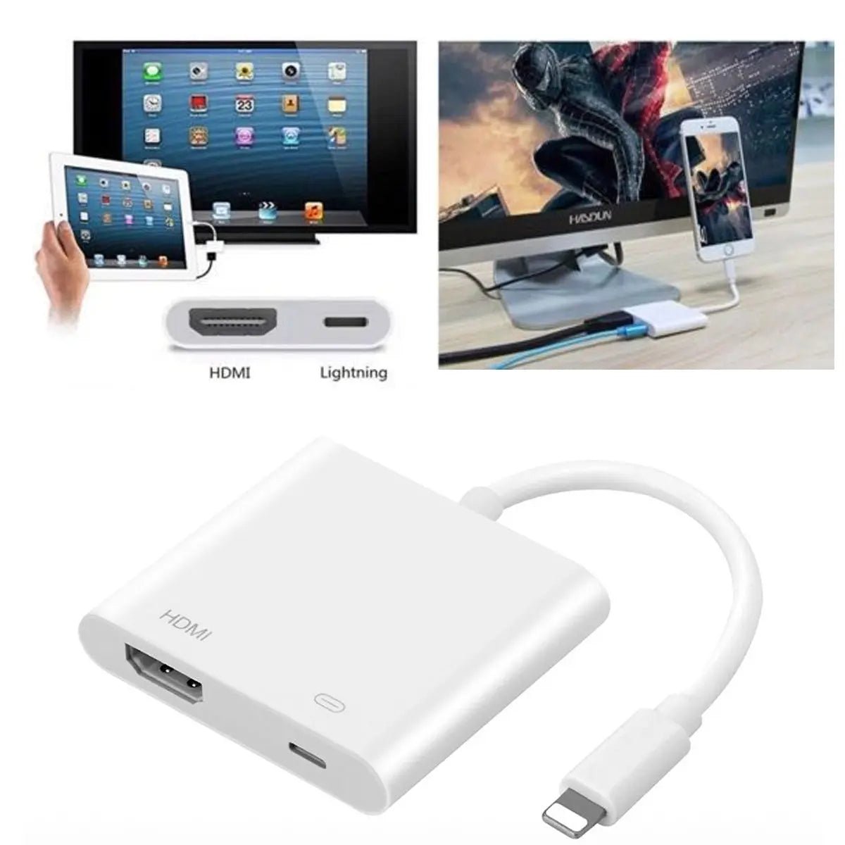 Compatible HDMI Digital AV Adapter for iPad iPhone White - POWER SUPPLY NEEDED - AllTech