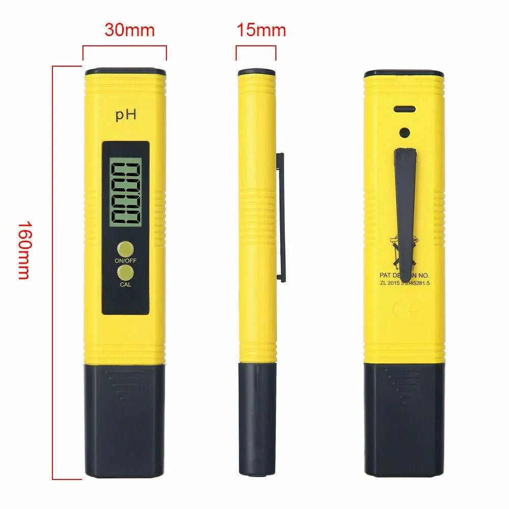 Digital PH Meter Yellow Tester Pen 2 PH Water Tester Hydroponics Aquarium - AllTech