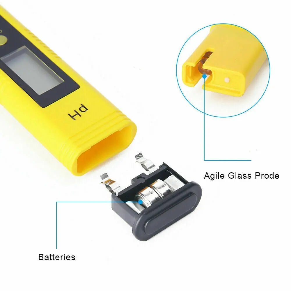 Digital PH Meter Yellow Tester Pen 2 PH Water Tester Hydroponics Aquarium - AllTech