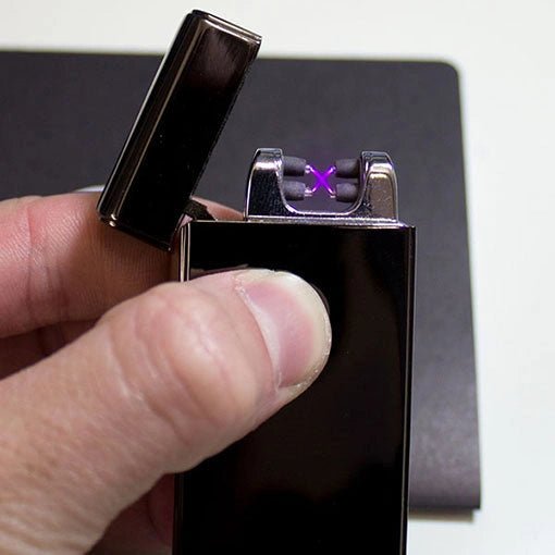 Dual Arc Plasma Lighter Electric Flameless Windproof USB Rechargeable Lighters With LED Power Display - AllTech