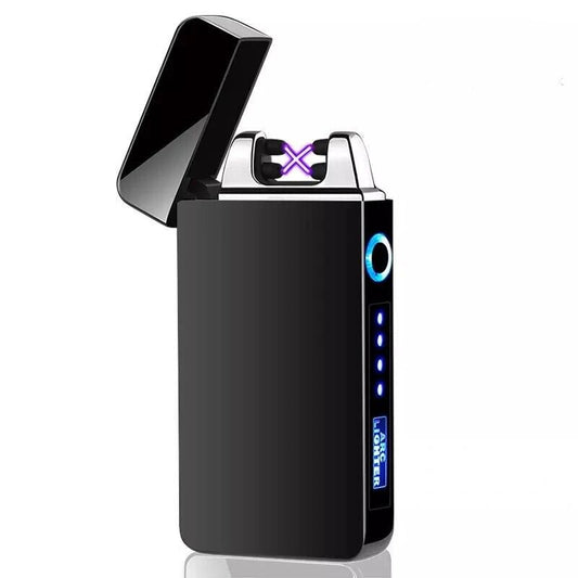 Dual Arc Plasma Lighter Electric Flameless Windproof USB Rechargeable Lighters With LED Power Display - AllTech