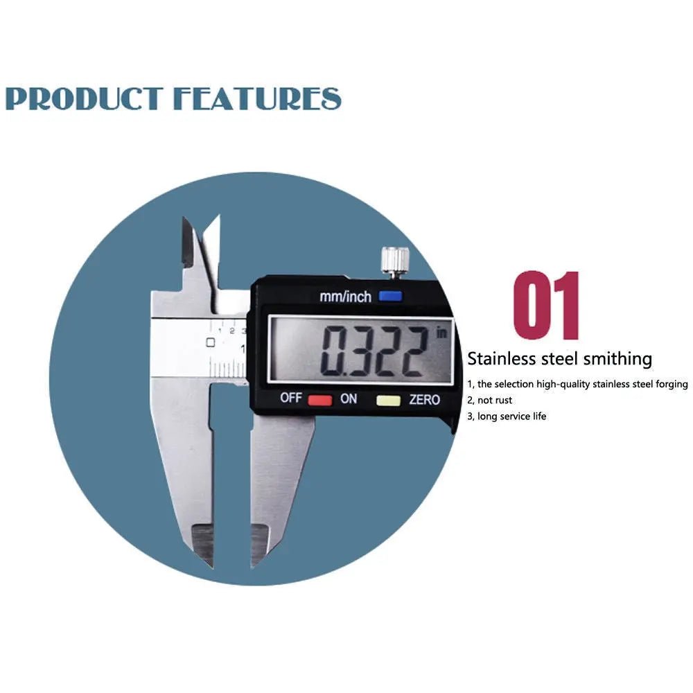 Electronic Digital Vernier Caliper Depth Gauge Micrometer Measurement 150mm 6 - in - AllTech