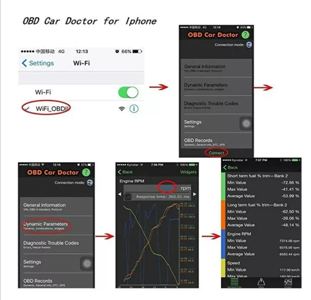 ELM327 OBD2 WiFi Car Diagnostic Engine Scan Tool Code Reader - AllTech