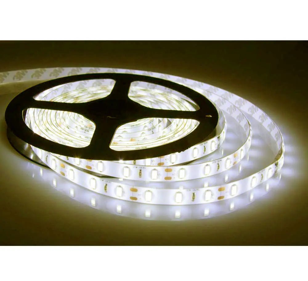 Flexible LED Strip Lights 5m Warm/Cool White Bright 5050 12V Waterproof - AllTech