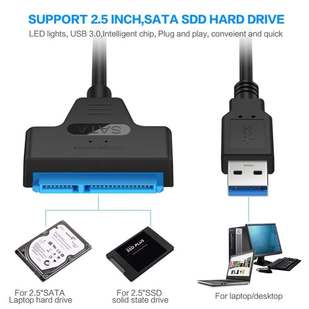 HDD External Converter Cable USB 3.0 to SATA for 2.5" Hard Drive SSD SATA III - AllTech