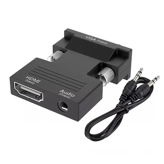 HDMI Female to VGA Male Converter 1080P Adapter Stereo Audio Output USB Power - AllTech