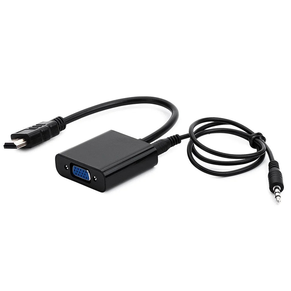 HDMI Male to VGA Female Video Converter 1080P Cable Adapter With 3.5mm Audio Out - AllTech