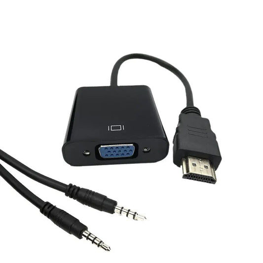 HDMI Male to VGA Female Video Converter 1080P Cable Adapter With 3.5mm Audio Out - AllTech