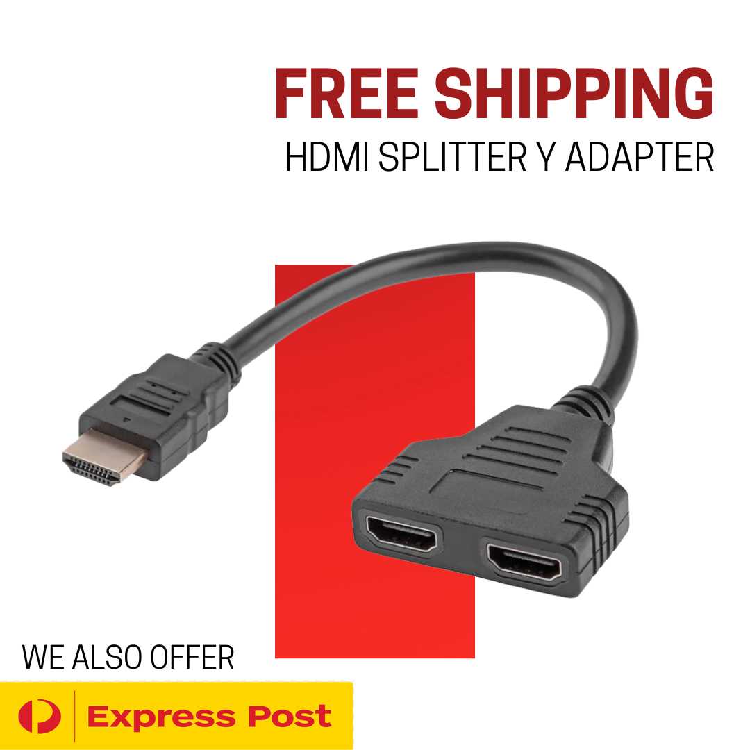 HDMI Splitter Y Adapter 1 in 2 Out Dual Output Cable Adapters Full HD 1080p - AllTech