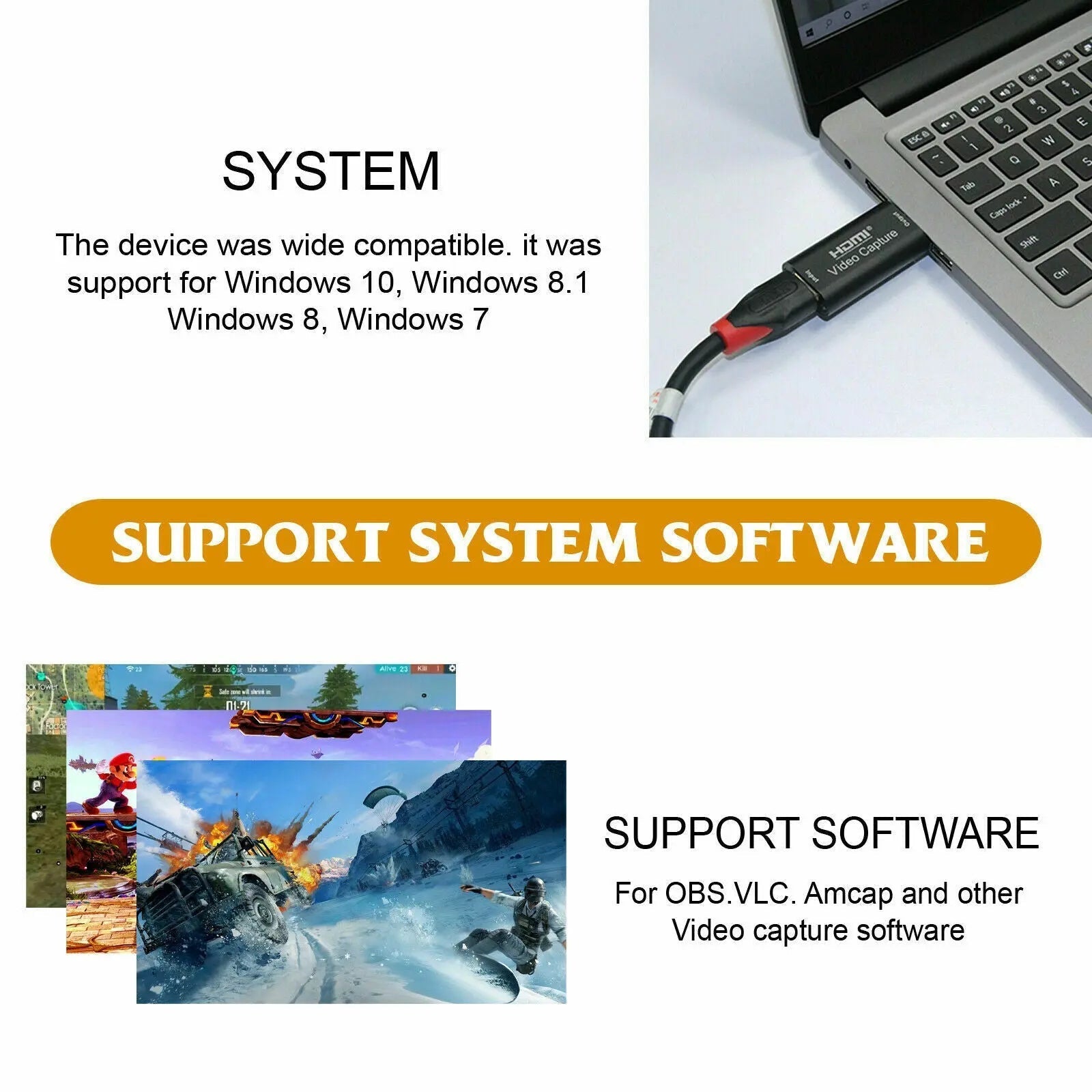 HDMI Video Capture Card to USB 2.0 1080p HD Recorder Video Game Livestreaming - AllTech