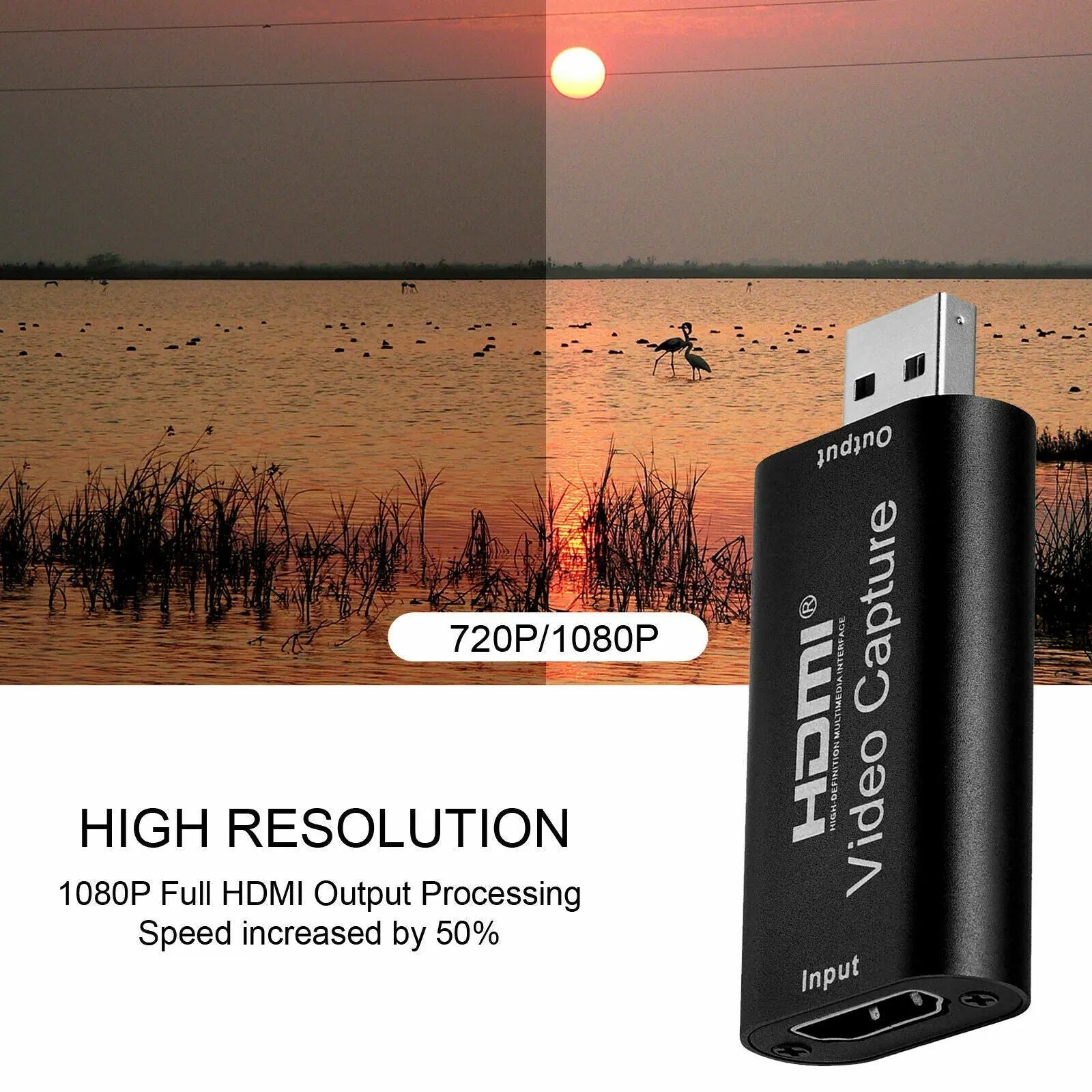 HDMI Video Capture Card to USB 2.0 1080p HD Recorder Video Game Livestreaming - AllTech