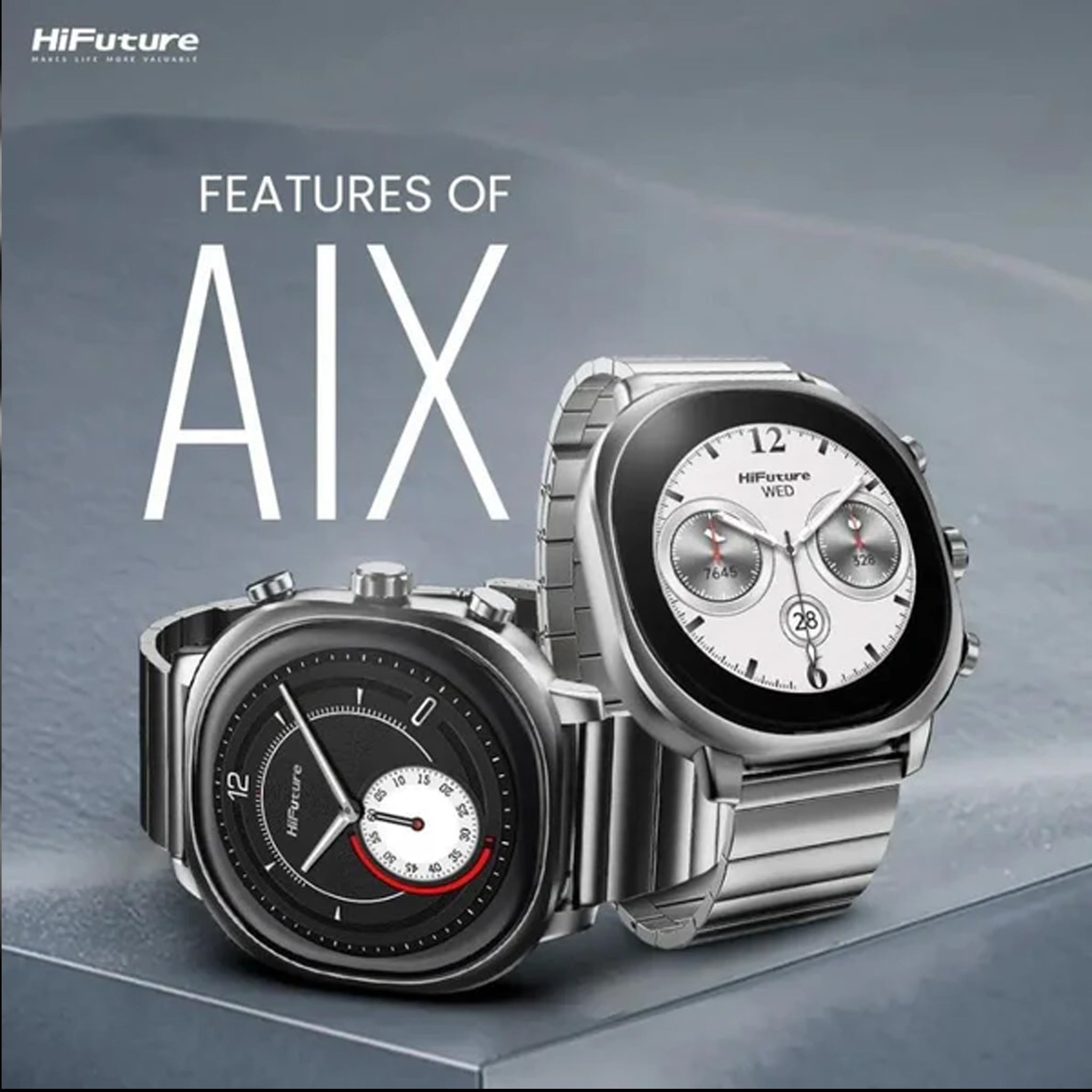 HIFUTURE AIX Smartwatch - Waterproof Sports AMOLED Display Stainless S ...