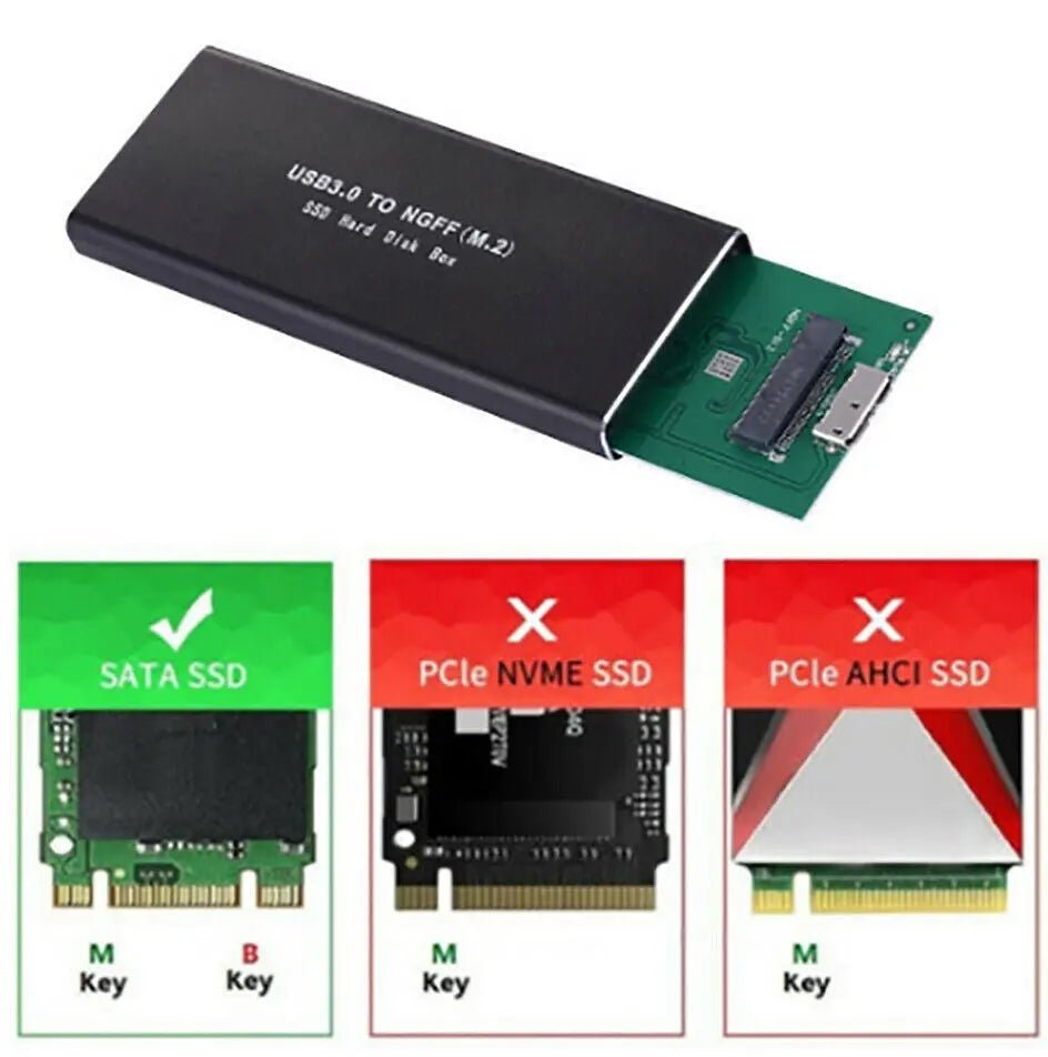 M.2 SSD Enclosure Case NGFF SATA to USB 3.1 Type C External Drive 6Gbps Transfer - AllTech