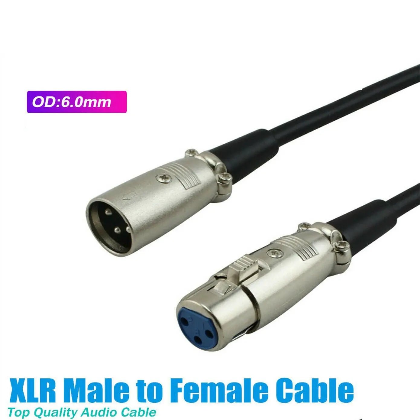 Microphone Cable Audio Cord XLR Patch Lead 3 - Pin Male to Female Extension - AllTech