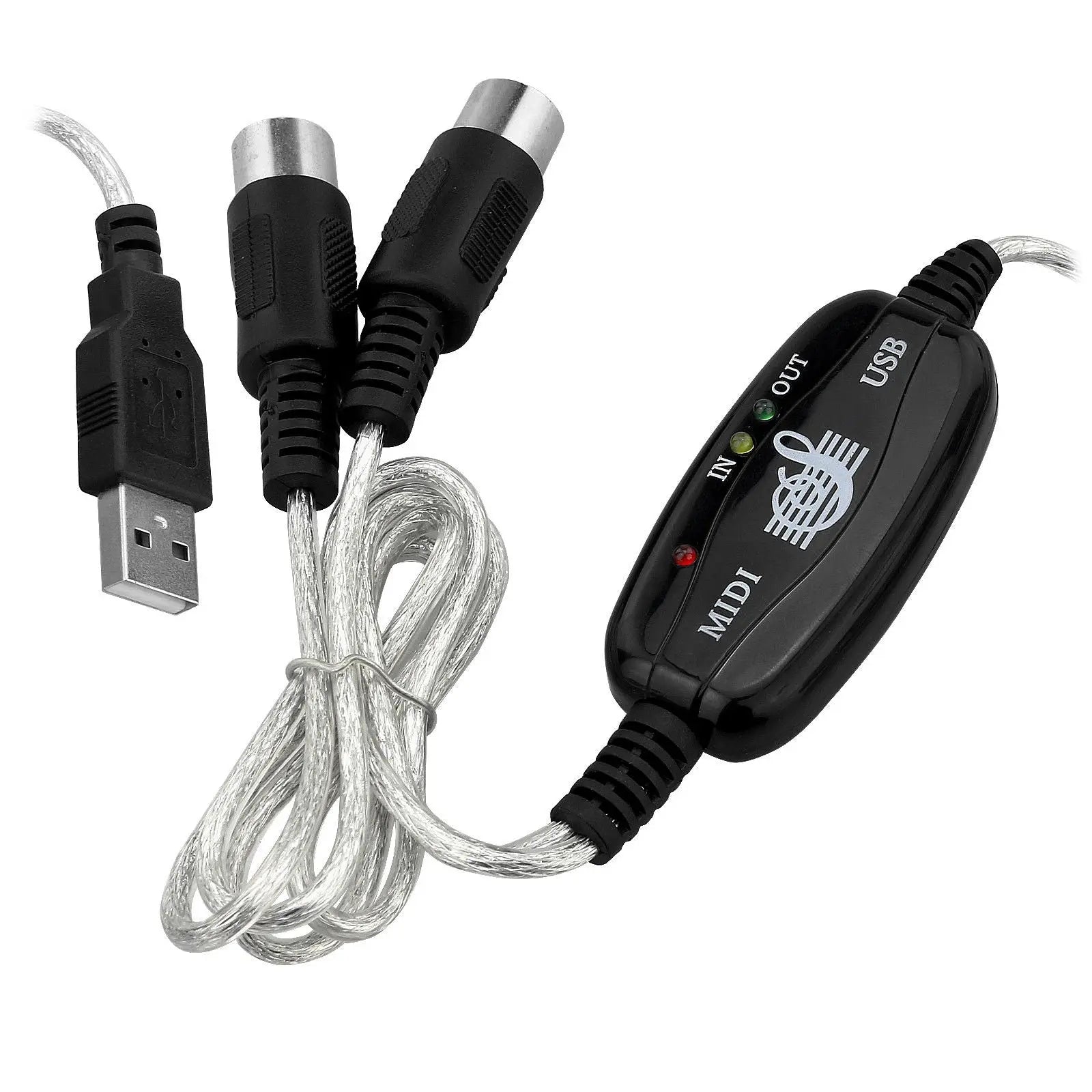 MIDI USB Cable Converter PC to Music Keyboard Adapter - AllTech