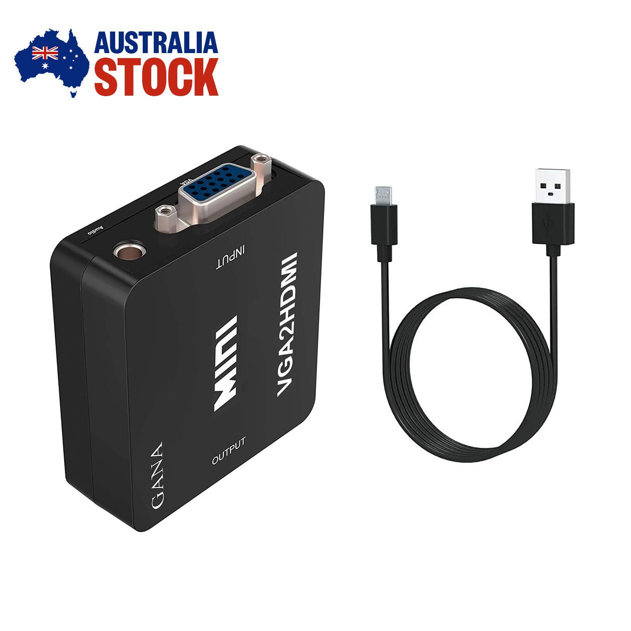 Mini VGA to HDMI 1080P HD Video Converter Adapter Micro USB Power - AllTech