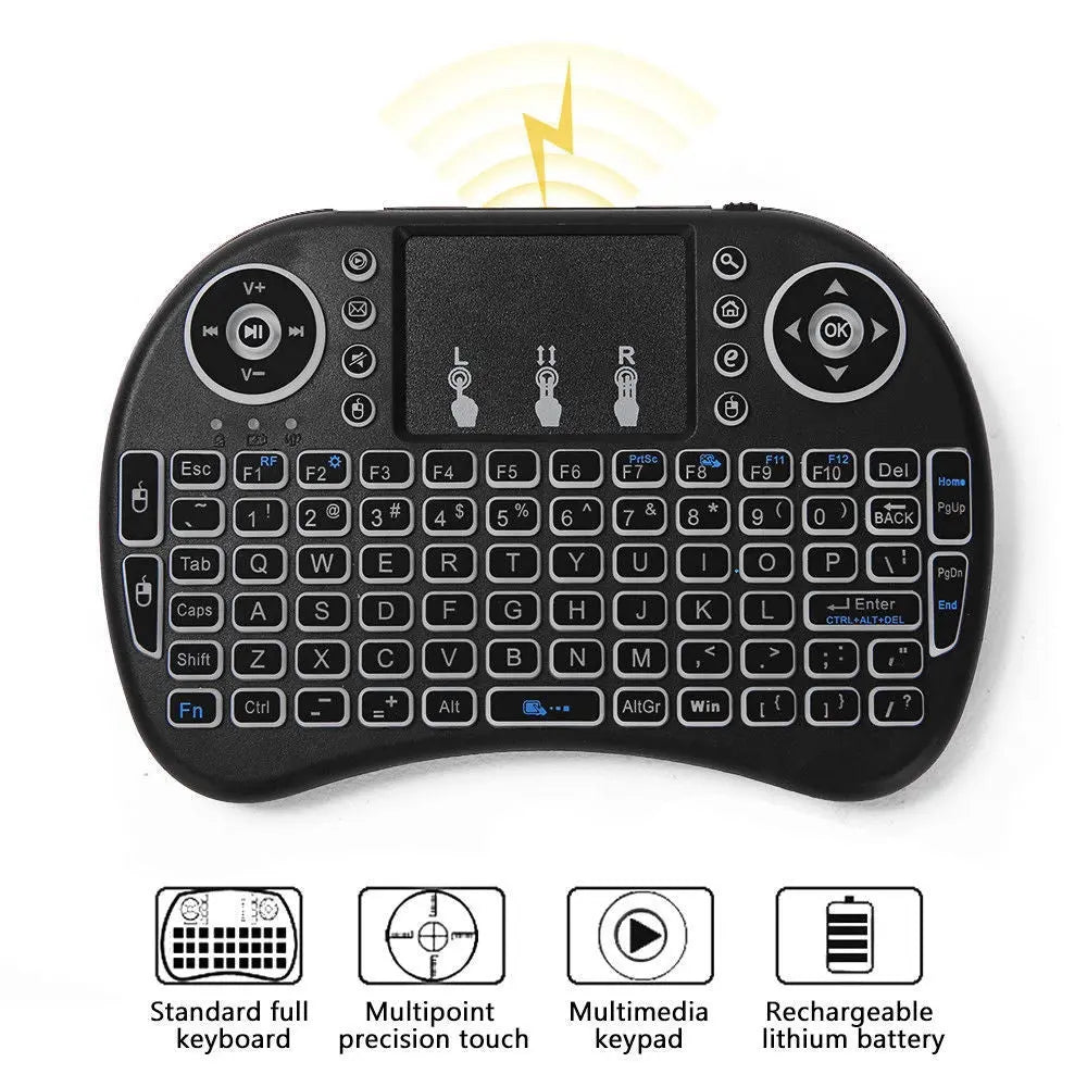 Mini Wireless RGB Keyboard 2.4GHz for Smart TV/PC/Android with Touchpad - AllTech