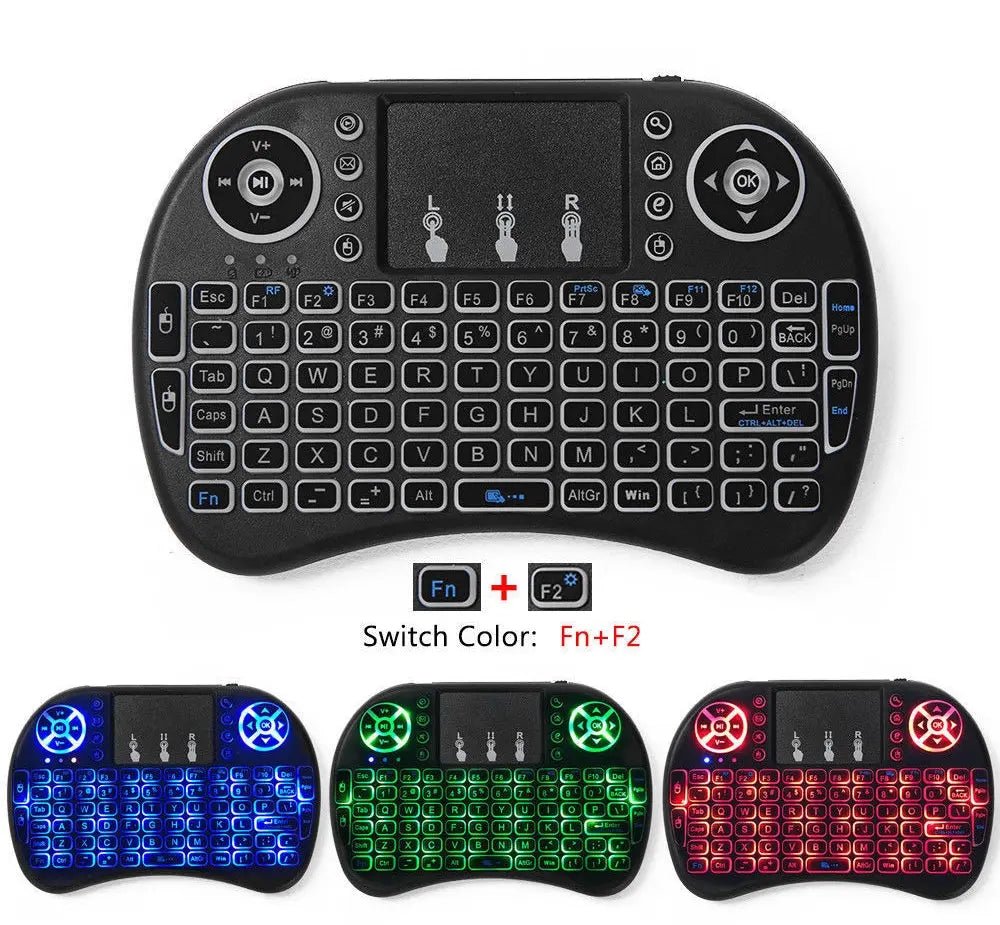 Mini Wireless RGB Keyboard 2.4GHz for Smart TV/PC/Android with Touchpad - AllTech