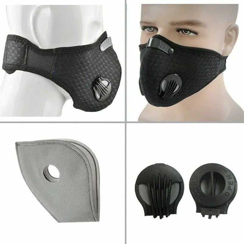 Neoprene Filter Reusable Sports Face Mask Mesh Anti Dust for Running Cycling - AllTech
