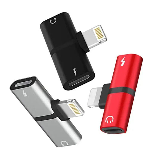 NEW Mini Dual Aux Audio and Charging Adapter Splitter for iPhone 14 13 12 11 X - AllTech