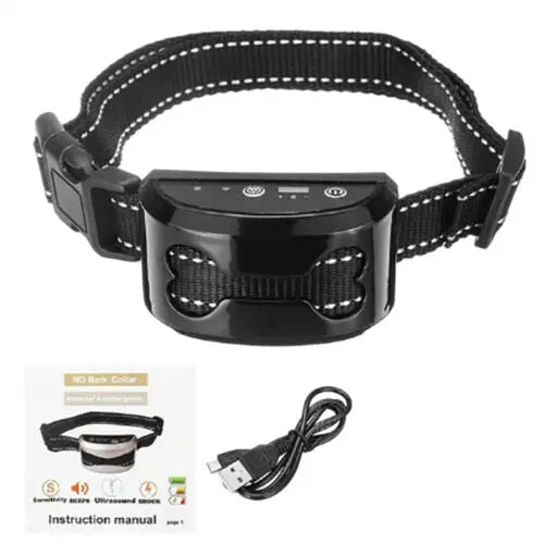 NEW No Harm Anti Bark Dog Training Collar Rechargeable with Sound Vibration - AllTech