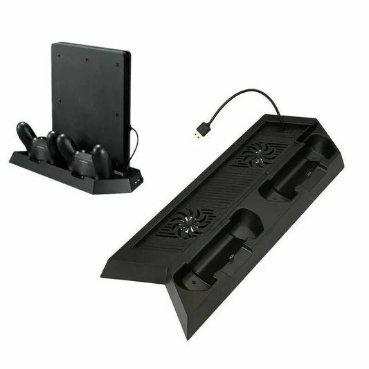 PlayStation4 PS4 Slim Vertical Stand Cooling Fan Control Charger Dock Station - AllTech