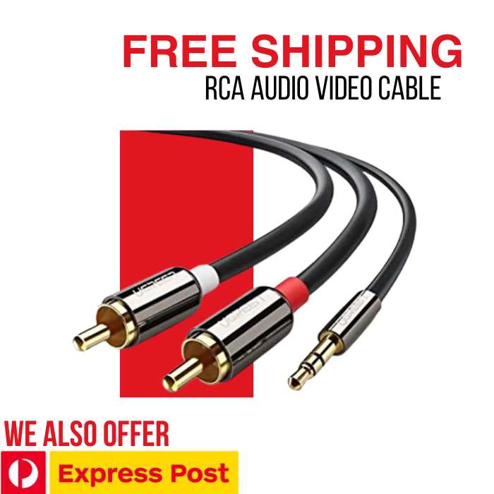 RCA Audio Video Cable 1M 3.5mm Male to 2 RCA Male Stereo Audio Cable - AllTech