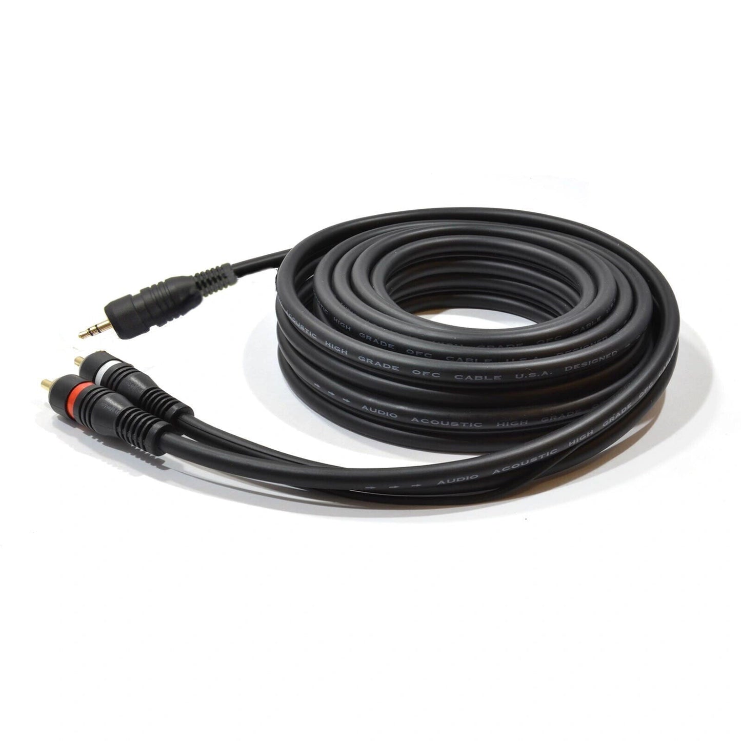 RCA Audio Video Cable 1M 3.5mm Male to 2 RCA Male Stereo Audio Cable - AllTech