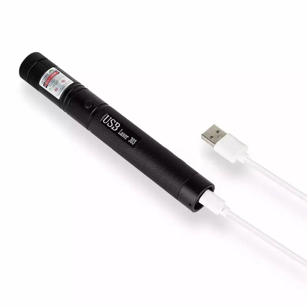 Red Laser Pointer USB Pen Battery Operated Visible Light for Pets Office Use - AllTech