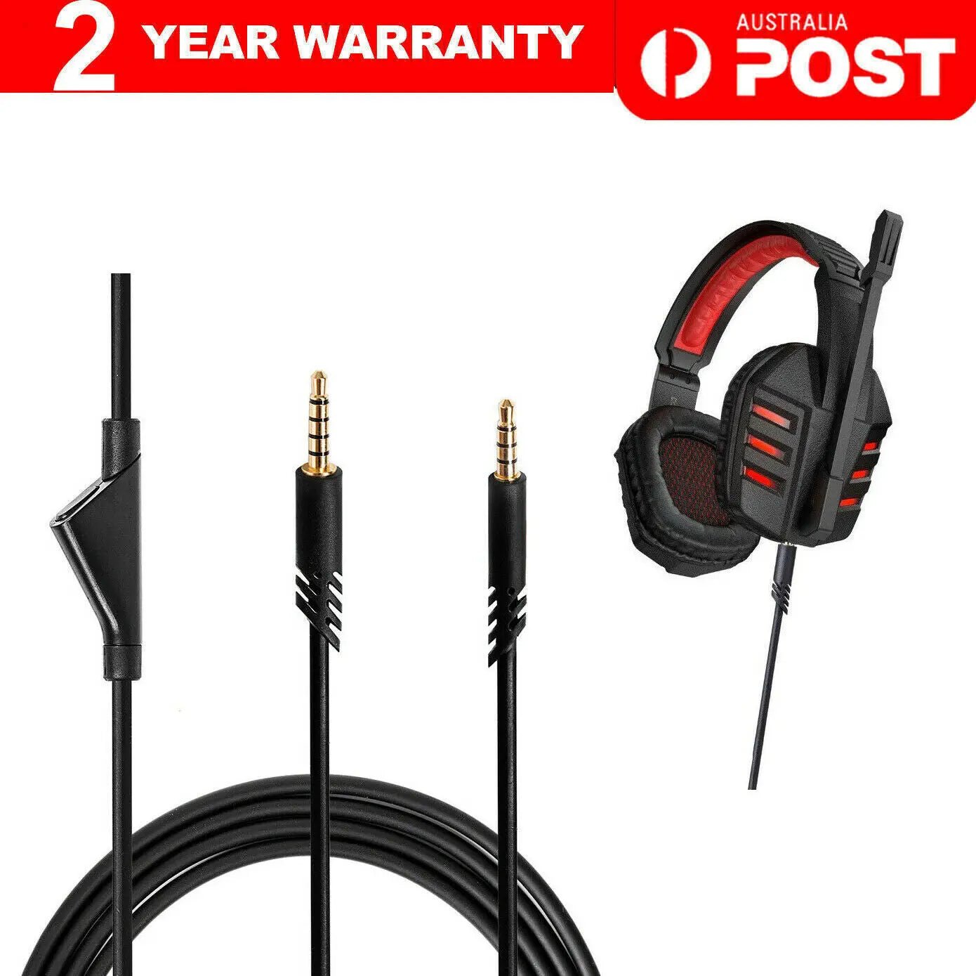 Replacement Cable for Astro A10 A40 Gaming Headset Audio Mute Aux 3.5mm Cord 2M - AllTech