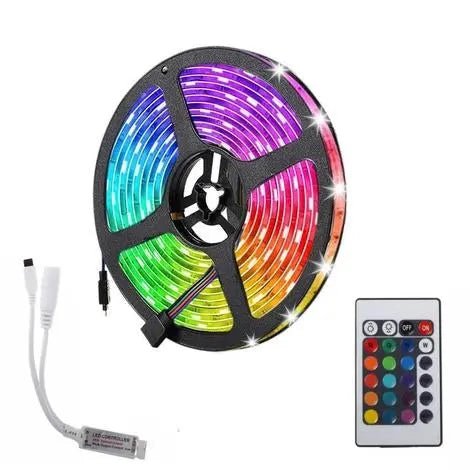 RGB LED Strip Light 5050 5M 300 LEDS Waterproof 12v Power With 24 Key IR Remote - AllTech