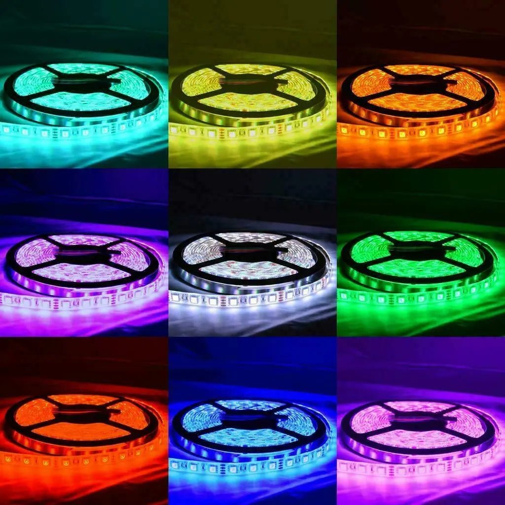 RGB LED Strip Lights with Bluetooth Controller IP65 Waterproof 5M 300 LEDs 12V - AllTech