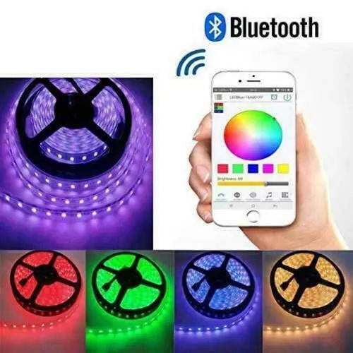 RGB LED Strip Lights with Bluetooth Controller IP65 Waterproof 5M 300 LEDs 12V - AllTech