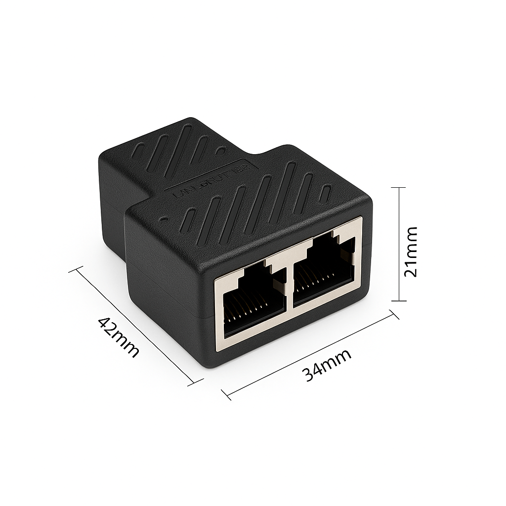 RJ45 Ethernet Splitter Adapter – Dual LAN Port Connector for CAT5/CAT6/CAT7 Network Cables (AU Stock) - AllTech