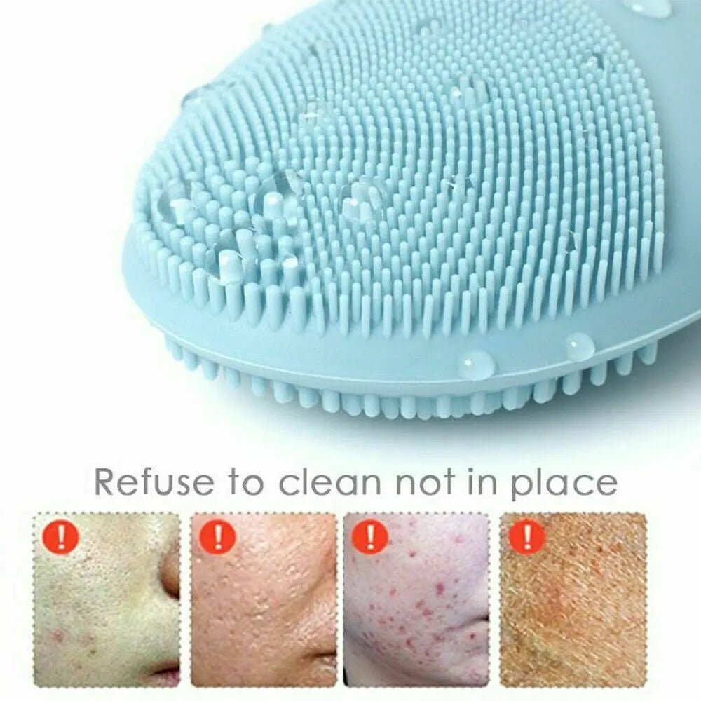 Silicone Facial Cleanse Brush Electric Ultrasonic Vibration Massage Pore Cleaner - AllTech