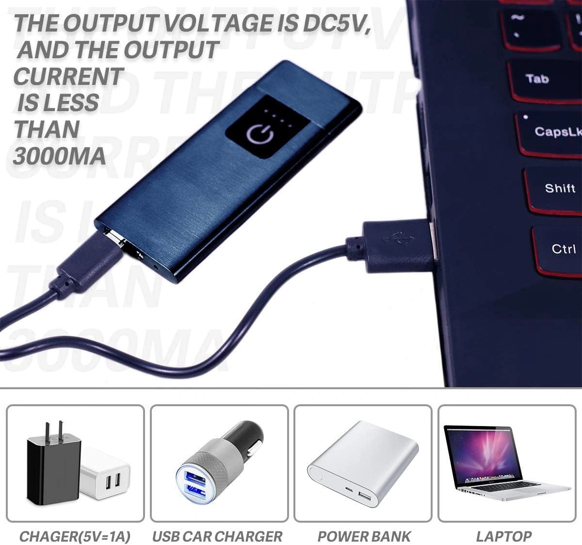 Smart Cigarette Lighter with Fingerprint Sensor Double Side Ignition - AllTech