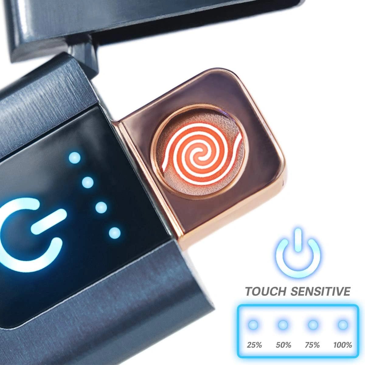 Smart Cigarette Lighter with Fingerprint Sensor Double Side Ignition - AllTech