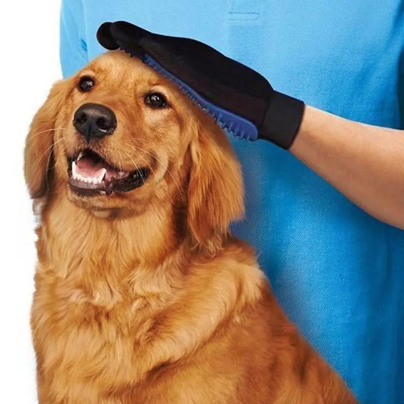 True Touch Five Finger De - Shedding Gloves Coat Brush Massager for Pet Grooming - AllTech