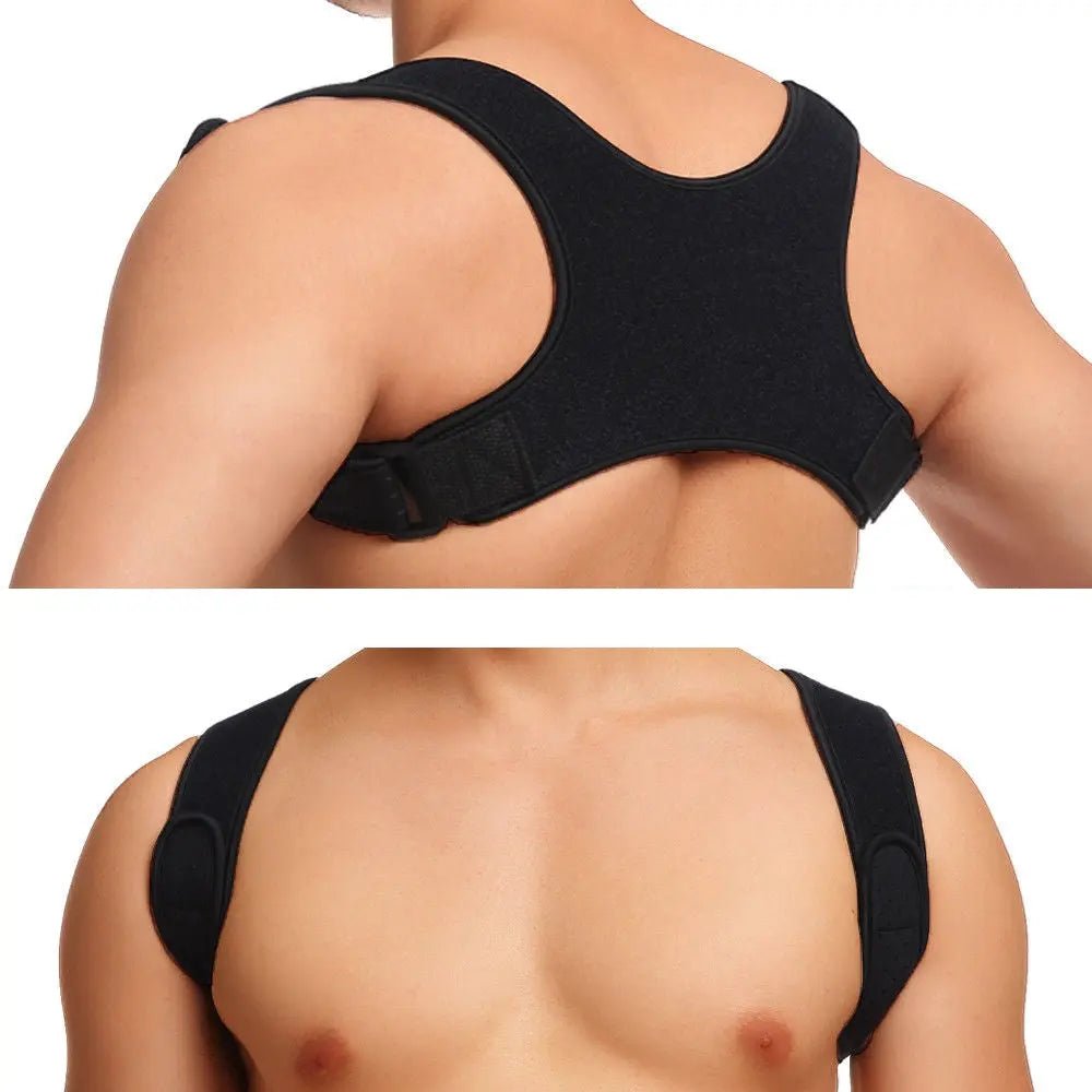 Unisex Adjustable Posture Corrector Shoulder Brace Back Support Strap Belt - AllTech