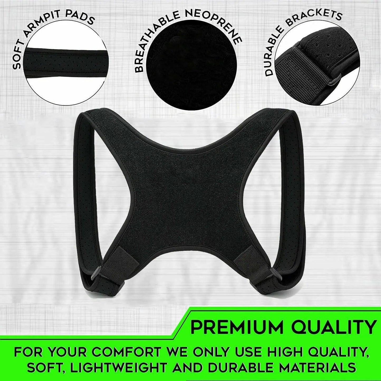 Unisex Adjustable Posture Corrector Shoulder Brace Back Support Strap Belt - AllTech