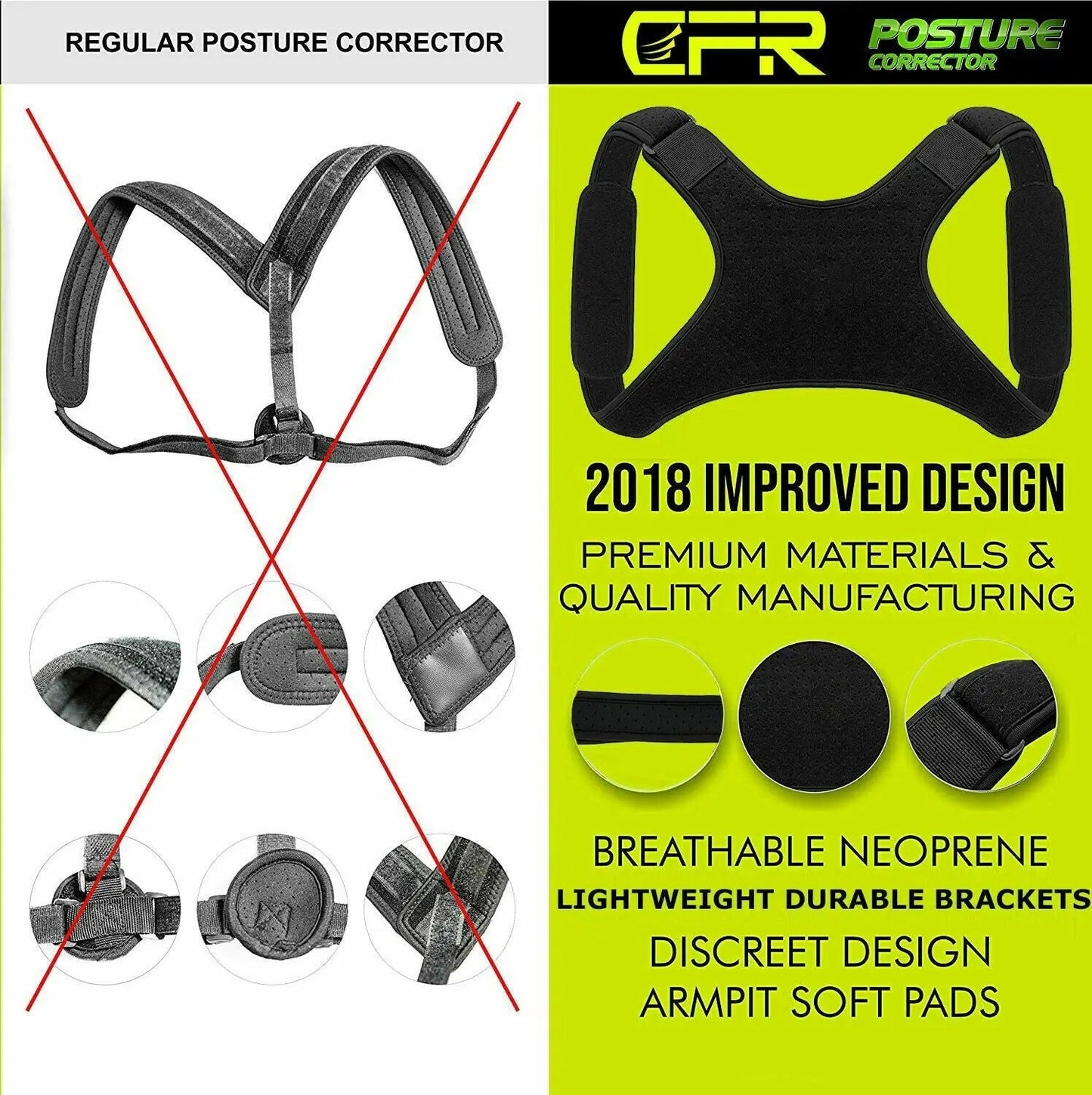 Unisex Adjustable Posture Corrector Shoulder Brace Back Support Strap Belt - AllTech