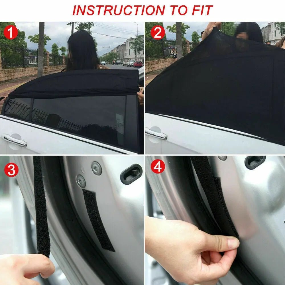 Universal Car Sun Shade 2pcs Rear Side Window Baby Kids Protection - AllTech