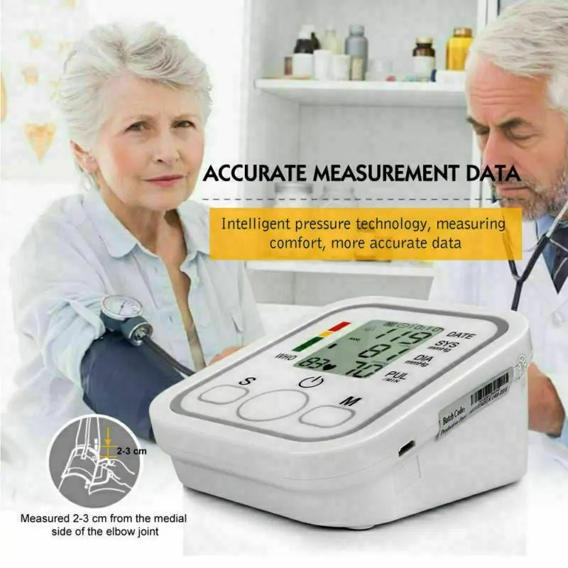 Upper Arm Digital Blood Pressure Monitor Heart Rate Monitor with LCD Display - AllTech