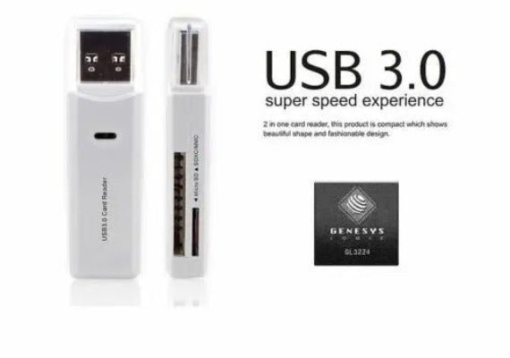 USB 3 Memory Card Reader White SD SDHC SDXC Micro SD Micro SDXC UHS - I TF T - Flash - AllTech