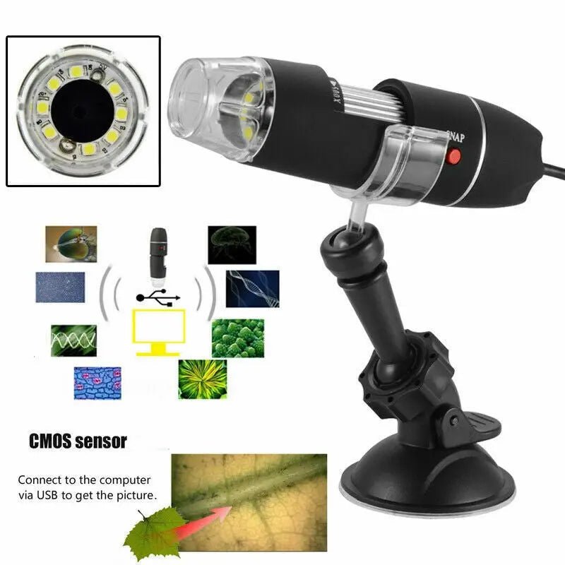 USB Digital Microscope 1600X 8 LED Handheld Endoscope Magnifier Camera - AllTech
