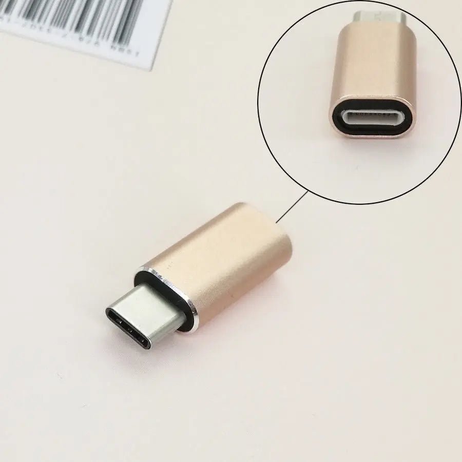 USB Type - C Male Connector to Apple 8 - PIN Female Adapter Charge and Data Transfer - AllTech
