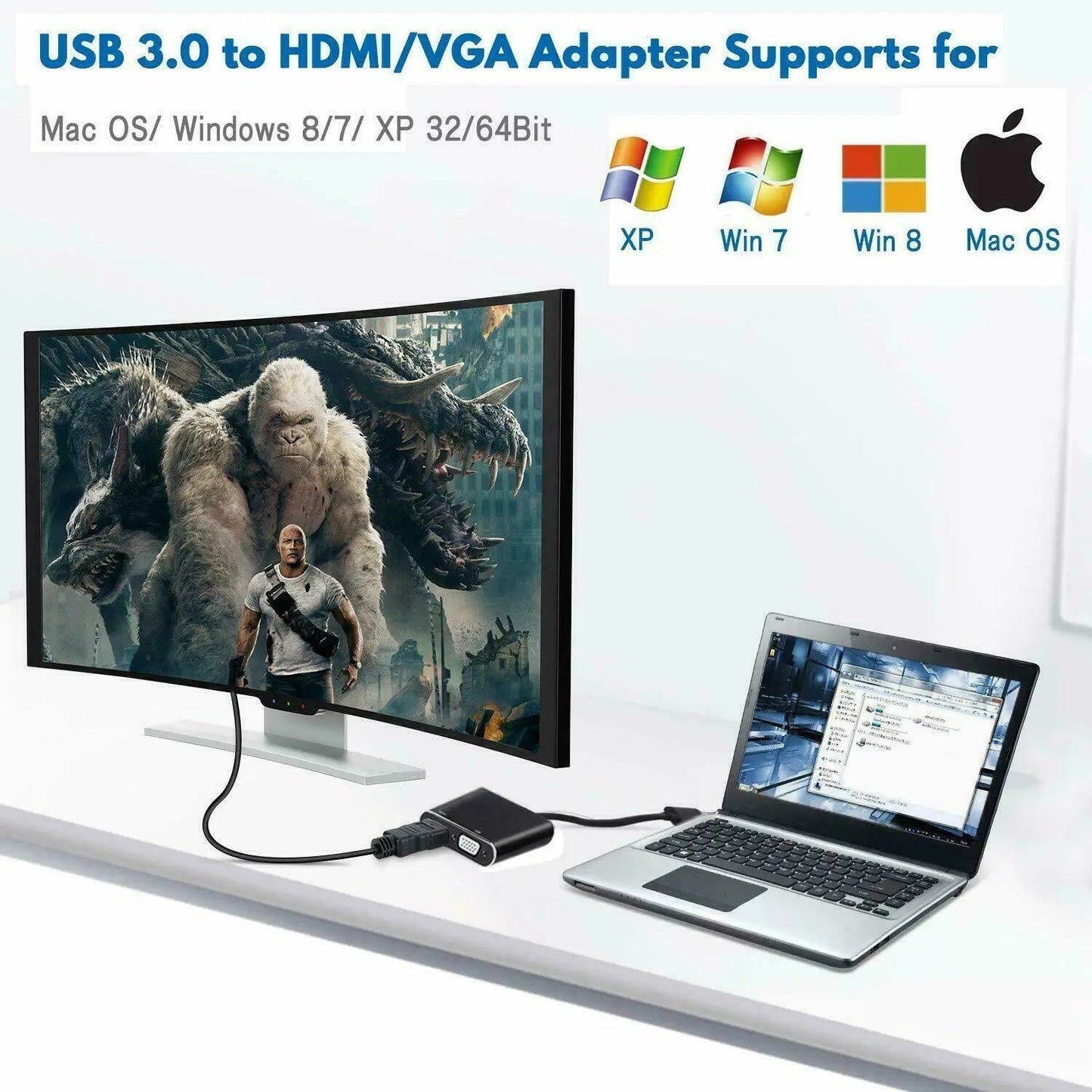 USB3.0 to HDMI VGA Full HD 1080p Video Adapter Cable Converter - AllTech