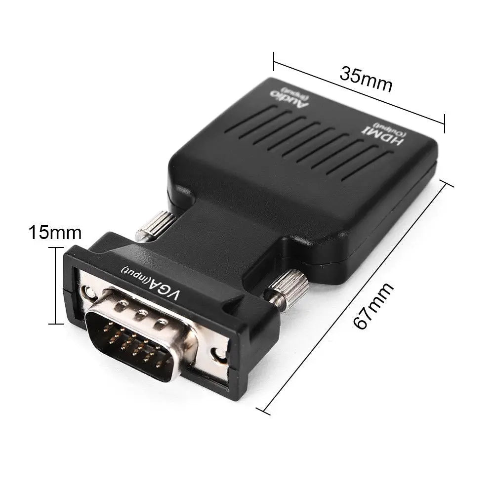 VGA to HDMI VGA Male with Audio HD to HDMI Female Adapter 1080P Video Output - AllTech