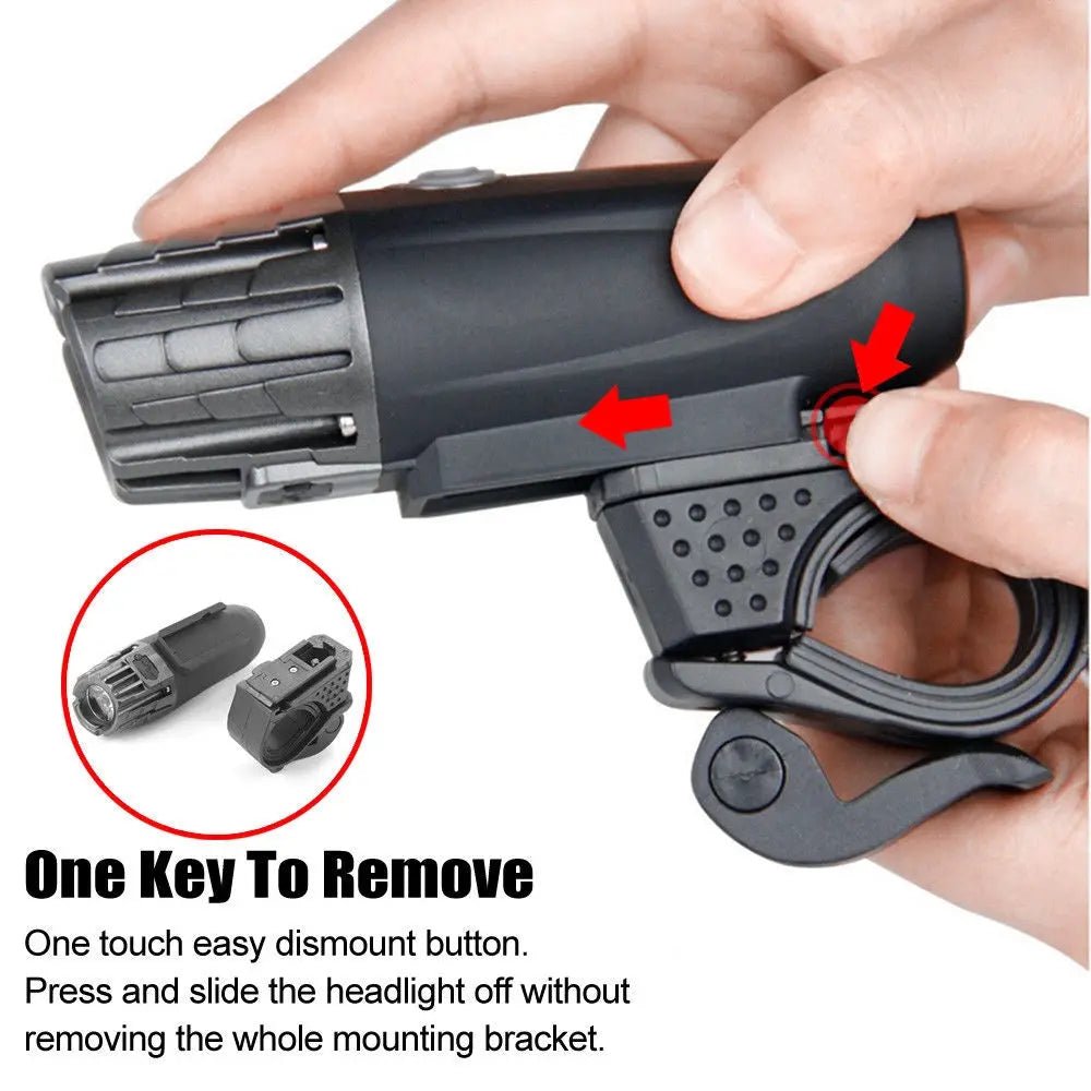 Waterproof Rechargeable LED Bike Bicycle Front Light and Back Light - AllTech