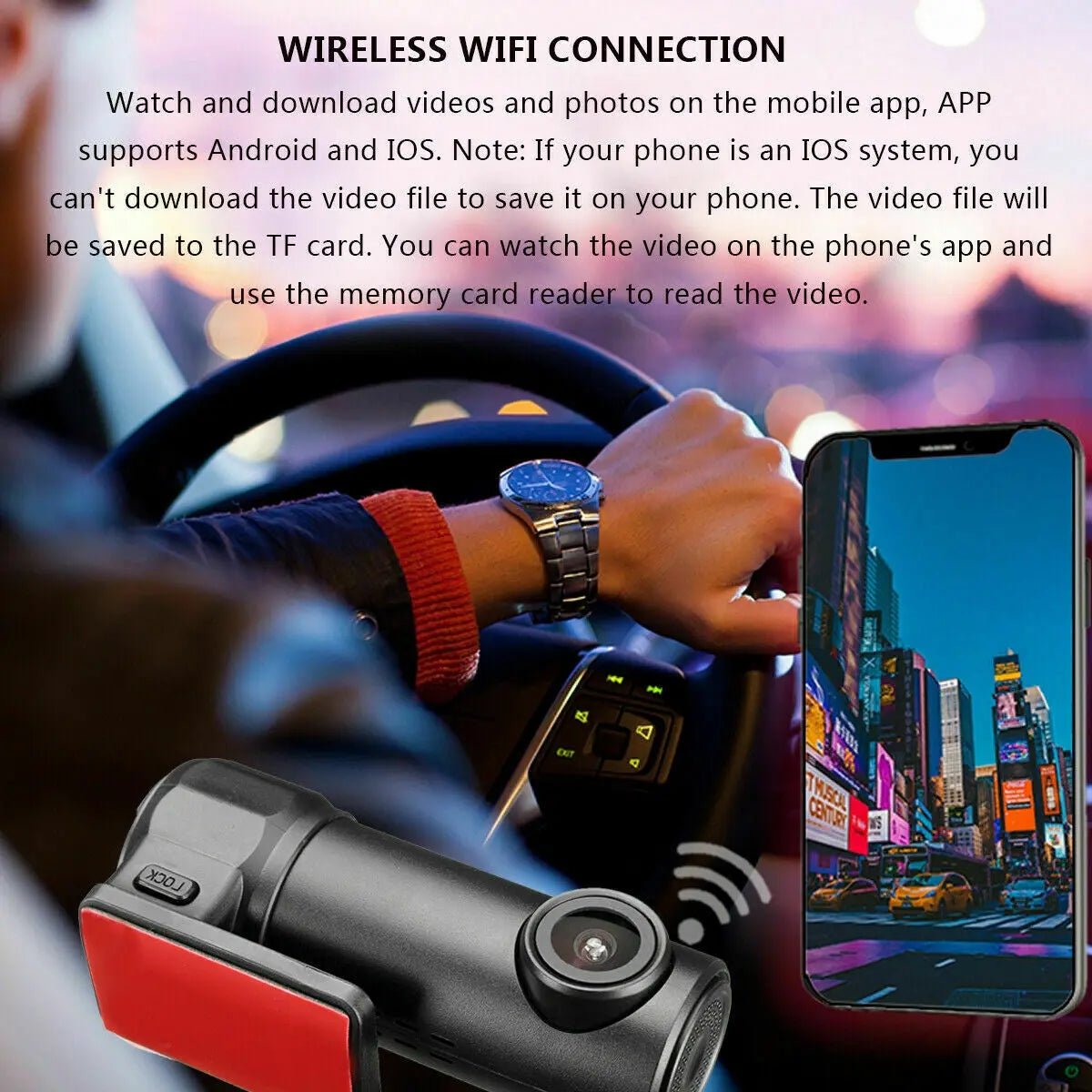 Wi - Fi Car DVR Camera 1080P 170° FHD Lens Dash Cam Video Recorder Cam APP - AllTech